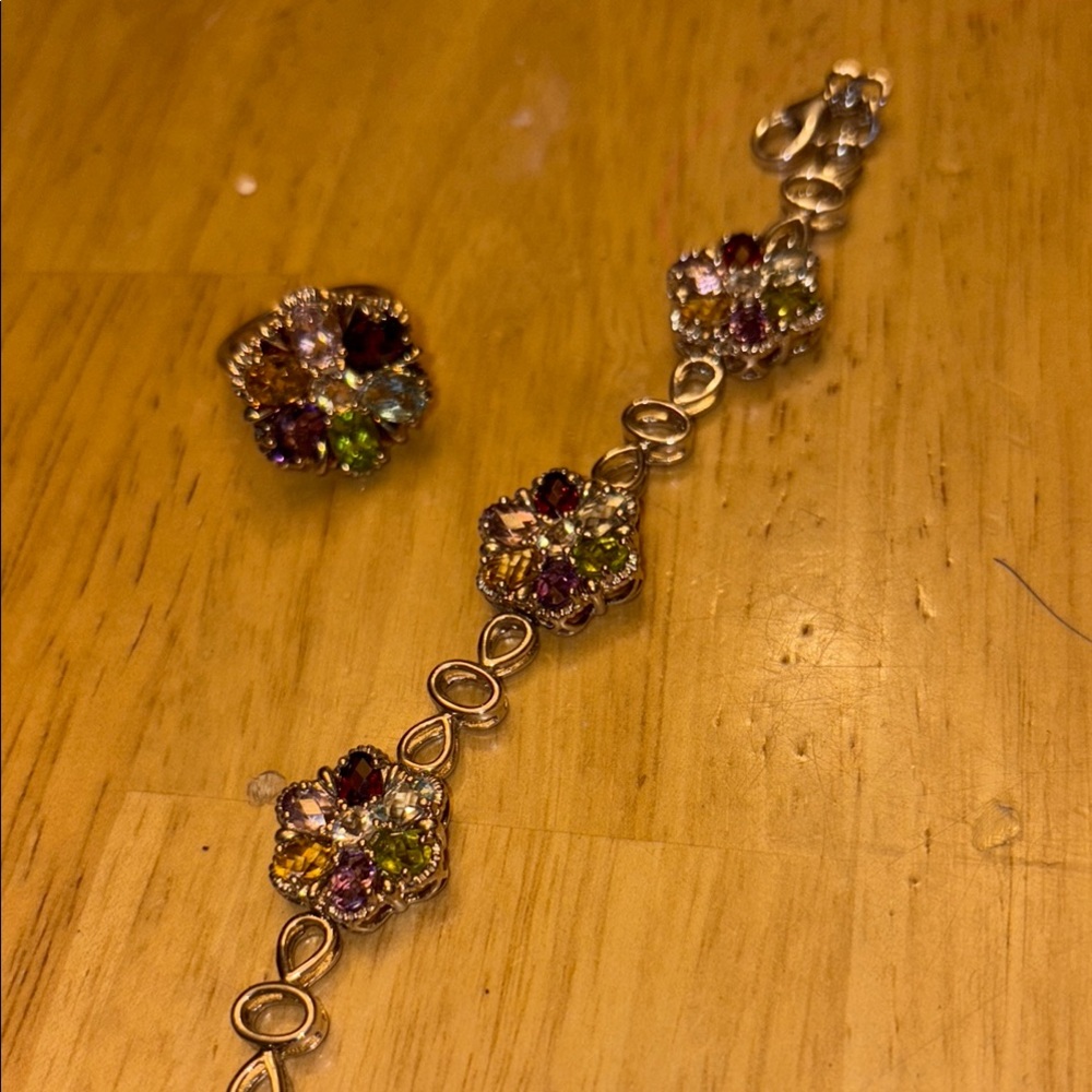 Elegant Multicolor Floral Jewelry Set